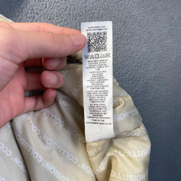 Collusion Men's Cotton Snap Button Front Beige Corduroy Jacket Coat Size 3XL - Picture 8 of 13